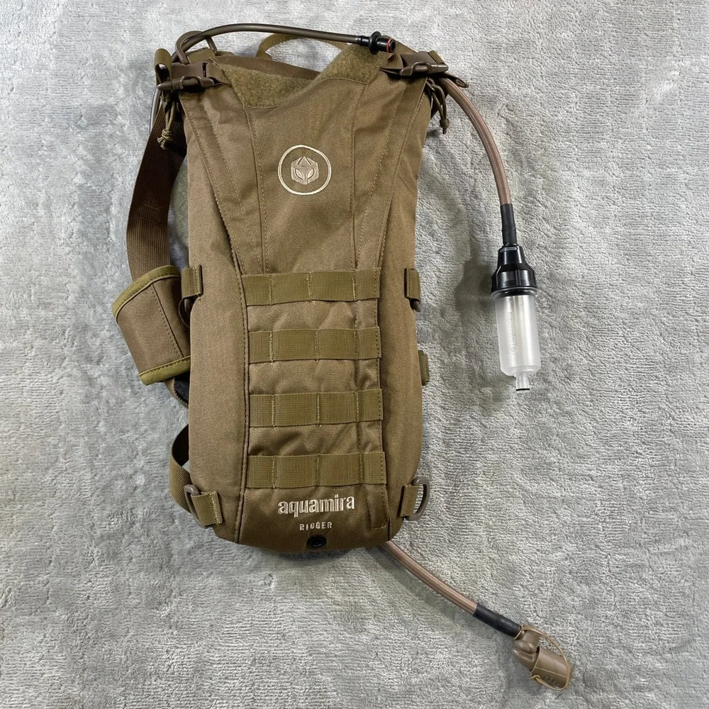Aquamira Rigger Pressurized Hydration Pack Coyote Brown Tactical MOLLE‎ Backpack